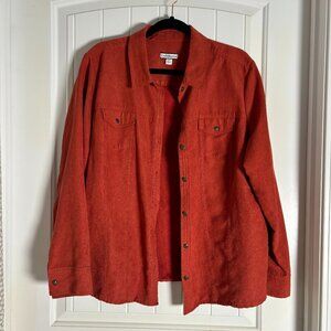 Croft & Barrow Red Long Sleeve Button Down Women's XXL